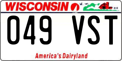 WI license plate 049VST
