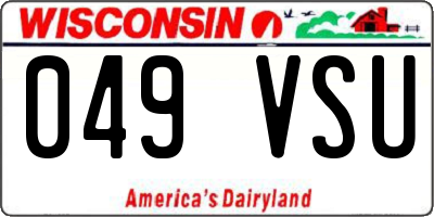 WI license plate 049VSU