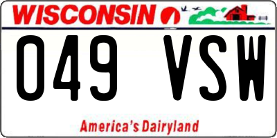 WI license plate 049VSW