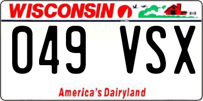 WI license plate 049VSX