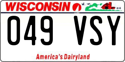 WI license plate 049VSY
