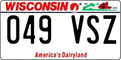 WI license plate 049VSZ