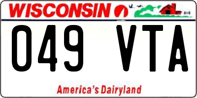 WI license plate 049VTA