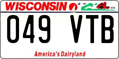 WI license plate 049VTB
