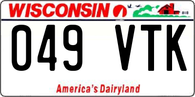 WI license plate 049VTK