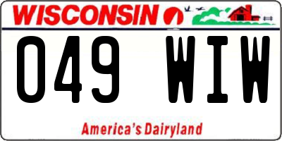 WI license plate 049WIW