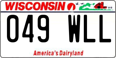 WI license plate 049WLL