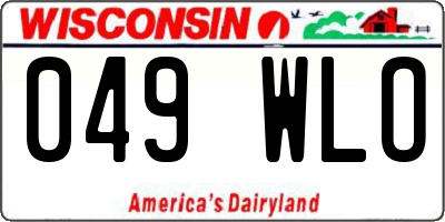 WI license plate 049WLO
