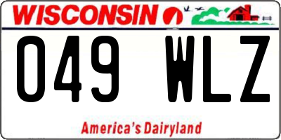 WI license plate 049WLZ