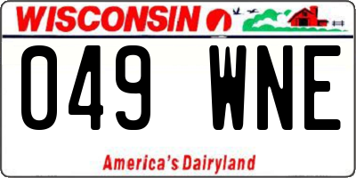 WI license plate 049WNE