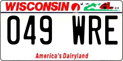 WI license plate 049WRE