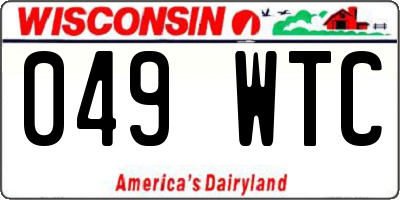 WI license plate 049WTC