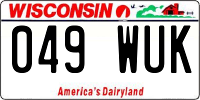 WI license plate 049WUK