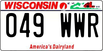 WI license plate 049WWR