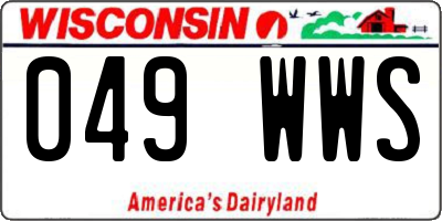 WI license plate 049WWS