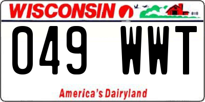 WI license plate 049WWT
