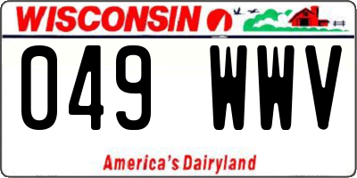 WI license plate 049WWV