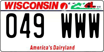 WI license plate 049WWW