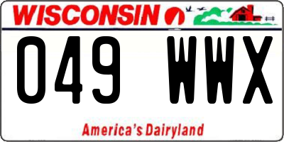 WI license plate 049WWX