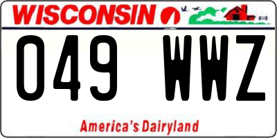 WI license plate 049WWZ