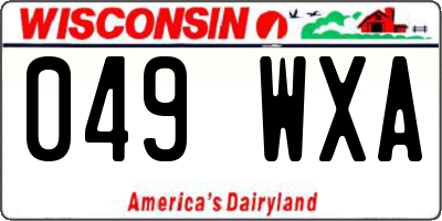 WI license plate 049WXA