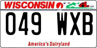 WI license plate 049WXB