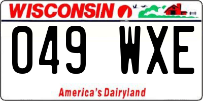 WI license plate 049WXE