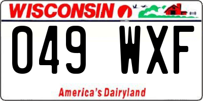 WI license plate 049WXF