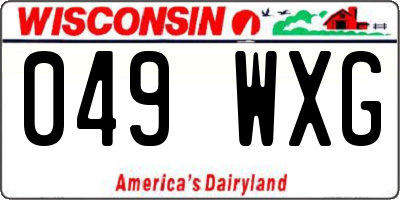WI license plate 049WXG