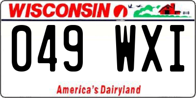 WI license plate 049WXI