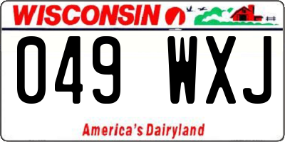 WI license plate 049WXJ