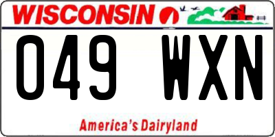 WI license plate 049WXN
