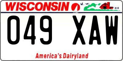 WI license plate 049XAW
