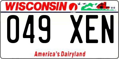 WI license plate 049XEN
