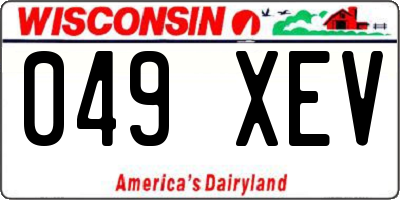 WI license plate 049XEV