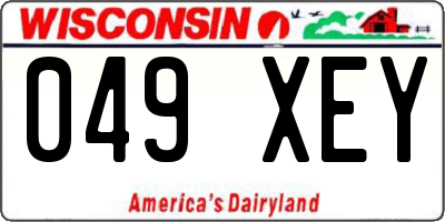 WI license plate 049XEY