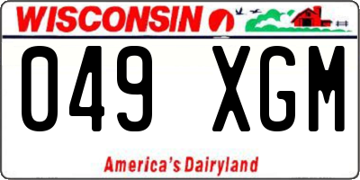 WI license plate 049XGM