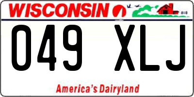 WI license plate 049XLJ