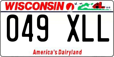 WI license plate 049XLL