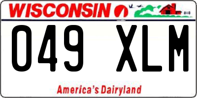 WI license plate 049XLM