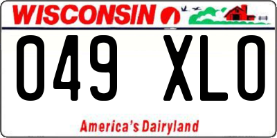 WI license plate 049XLO