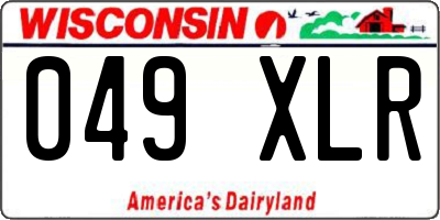 WI license plate 049XLR