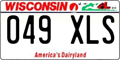 WI license plate 049XLS