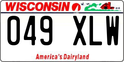 WI license plate 049XLW