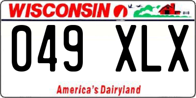 WI license plate 049XLX