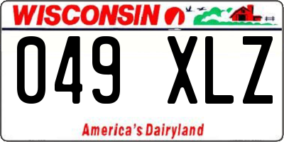 WI license plate 049XLZ