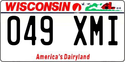 WI license plate 049XMI