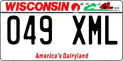 WI license plate 049XML