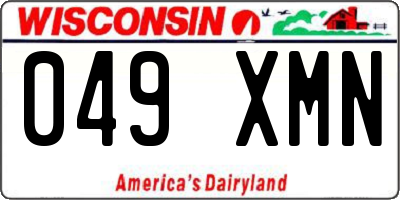 WI license plate 049XMN