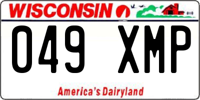 WI license plate 049XMP